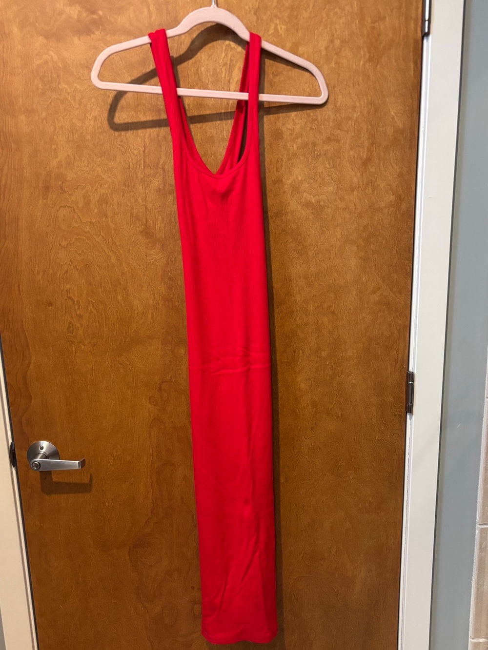 J Crew Red Ribbed Tank Maxi Dress